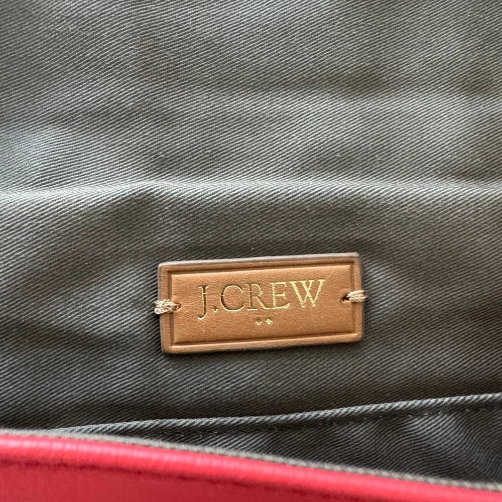 J. Crew 100% Leather Hot Pink Chain Strap Clutch Purse